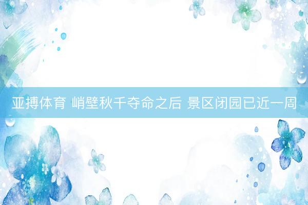 亚搏体育 峭壁秋千夺命之后 景区闭园已近一周