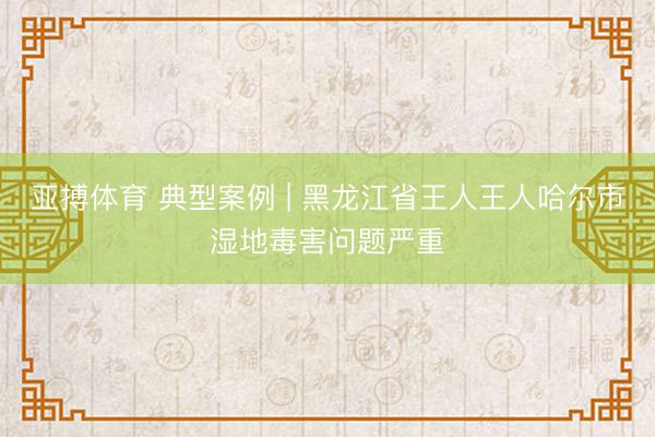 亚搏体育 典型案例 | 黑龙江省王人王人哈尔市湿地毒害问题严重