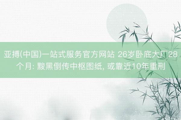 亚搏(中国)一站式服务官方网站 26岁卧底大厂28个月: 黢黑倒传中枢图纸， 或靠近10年重刑
