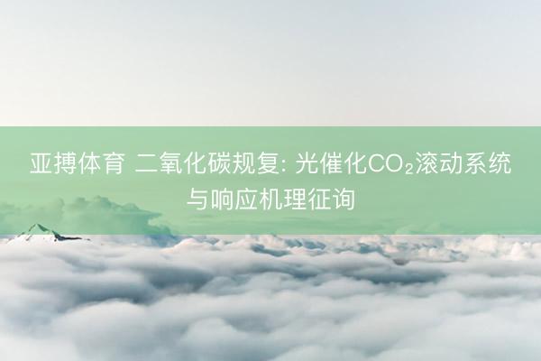 亚搏体育 二氧化碳规复: 光催化CO₂滚动系统与响应机理征询