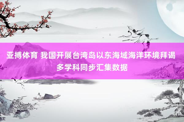 亚搏体育 我国开展台湾岛以东海域海洋环境拜谒 多学科同步汇集数据
